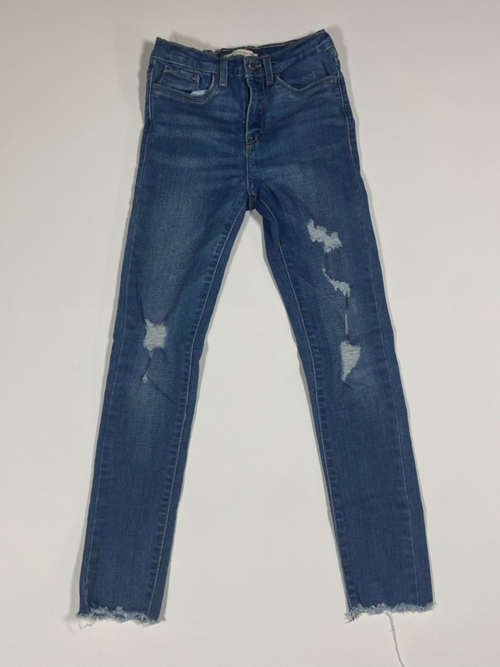 Levi's Girls Blue Distressed Skinny Jeans